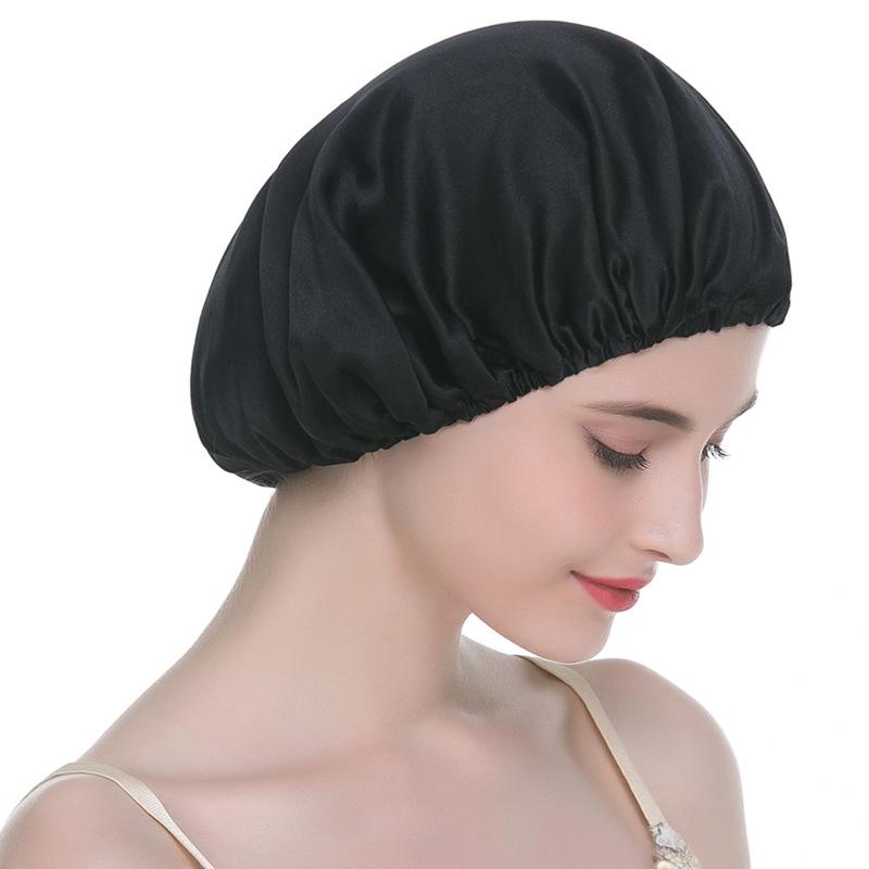 帽子 レディース 大人用 ヘアキャップ シルク 100% 桑蚕丝 ナイトキャップ 接触冷感 通気性 ロングヘア 就寝用2(4.0)