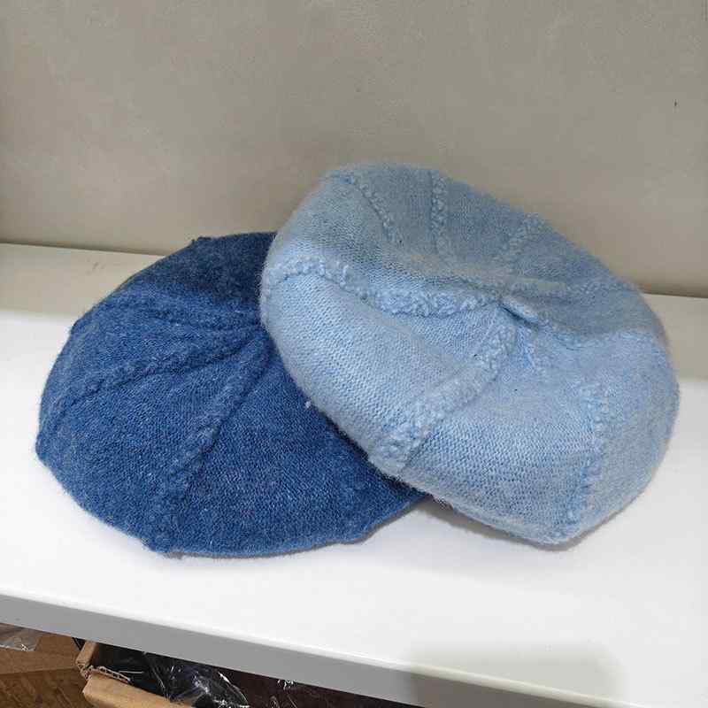 2ベレー帽 レディース 秋冬 ウール 毛呢 小顔効果 画家帽 レトロ 南瓜帽 おしゃれ かわいい・カテゴリ: ベレー帽・適合シーズン: 秋、冬・帽子の種類: 丸い・つばの形状: 無し・カラー: キャメル、ロイヤルブルー、ライトブルー、パープ...