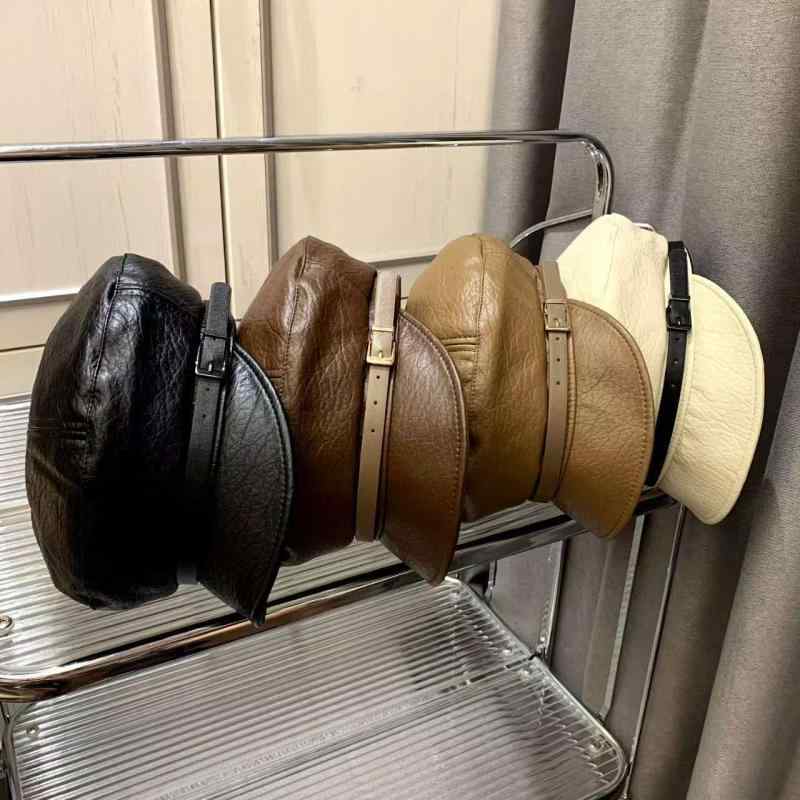 帽子 レディース 秋冬 八角帽 レザー キャップ 小顔効果 マリンキャップ 出遊 普段使い かわいい おしゃれ フェミニン 上品