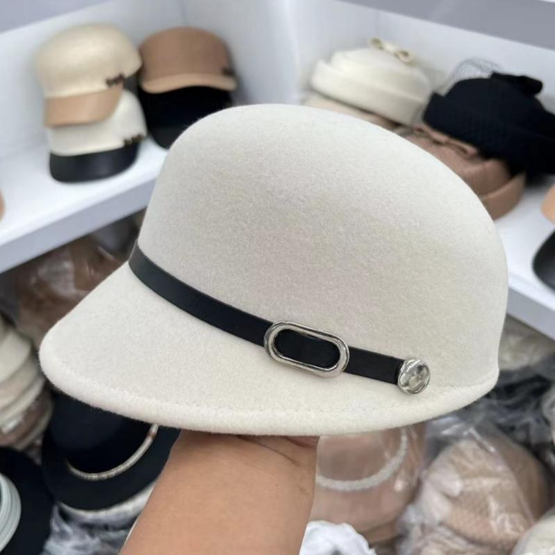 帽子 レディース 秋冬 ウール 呢 キャスケット キャップ 小つば 英国風 レザー ベルト 馬術帽 騎士帽 ベレー帽 百搭 ハット2