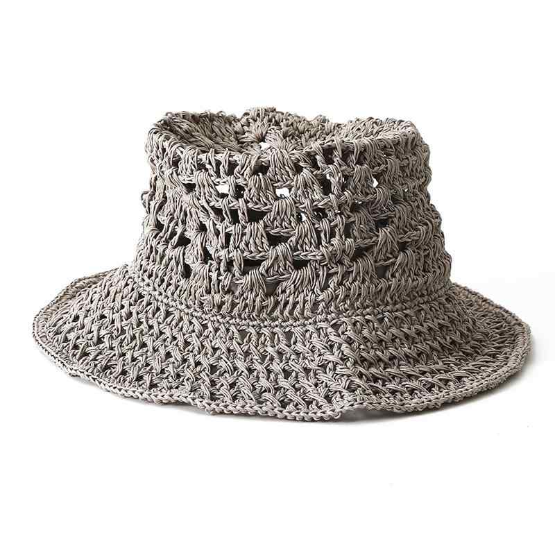 麦わら帽子 レディース 春夏 ビーチハット 旅行 日焼け防止 UVカット 無地 手編み 草編み ハット かわいい おしゃれ2