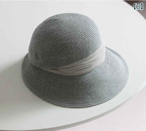 麦わら帽子 レディース 春夏 つば広 シワ加工 紫外線対策 日焼け防止 折りたたみ 漁師帽 バケットハット ハット かわいい おしゃれ カジュアル アウトドア