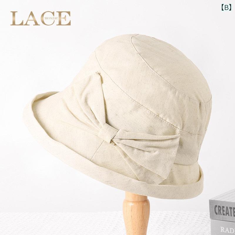 帽子 レディース 春秋 漁夫帽 バケットハット 日系 ファッション おしゃれ かわいい 小顔効果 綿 コットン 盆帽 カジュアル 普段使い 折りたたみ