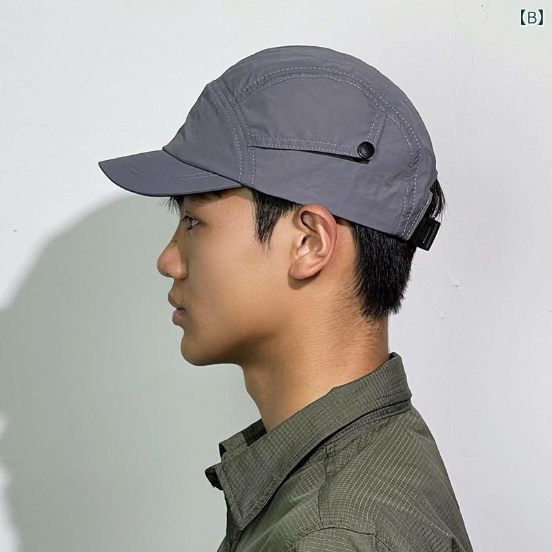 キャップ 男性用 速乾 薄手 短つば 日系 アメリカンワーク ユーティリティ ワークキャップ