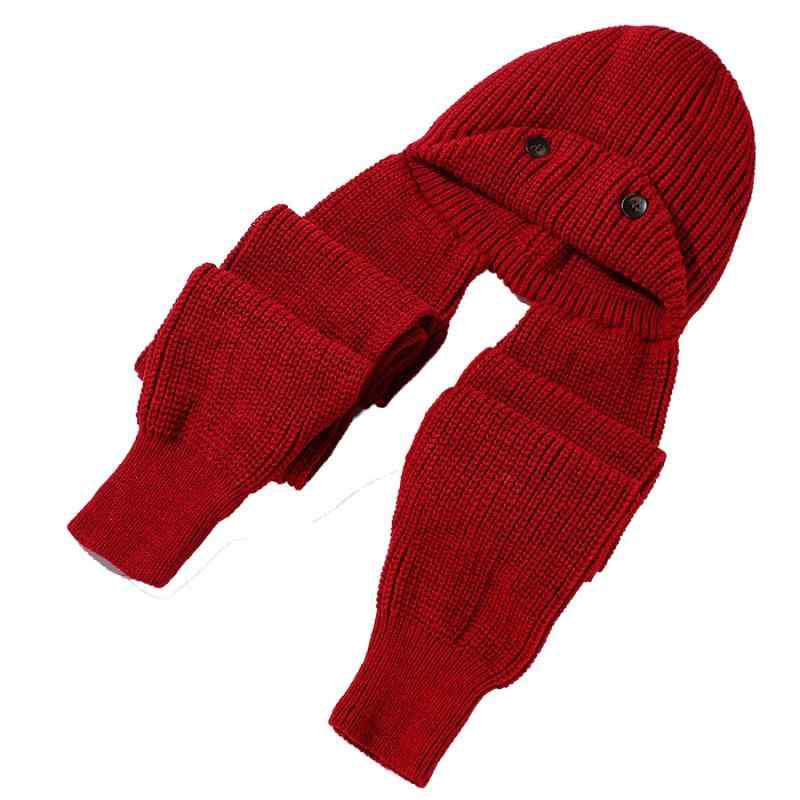 帽子 ニット帽 秋冬 防寒 暖かい 纯色 無地 アウトドア 毛糸帽子 ネックウォーマー 一体型 レディース メンズ