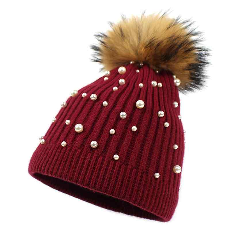 ニット帽 レディース 秋冬 毛糸 帽子 釘 パール ウール あったか おしゃれ かわいい