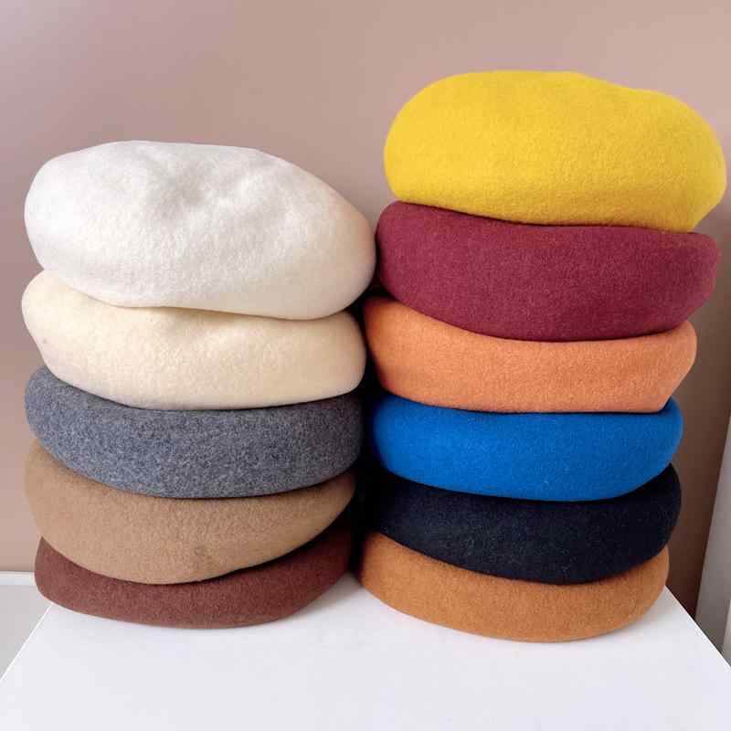 ベレー帽 レディース 秋冬 保温 画家帽 ウール 空姐帽 雲朵帽 かわいい オーストラリア産ウール 暖かい 防寒2