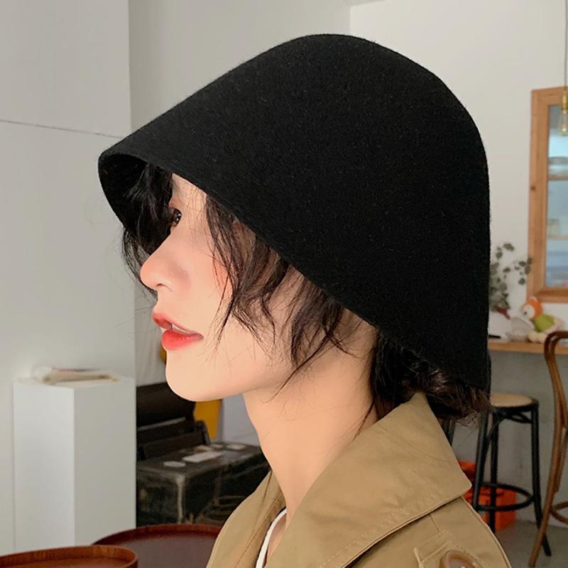 2帽子 レディース 春秋冬 バケットハット ウール混紡 钟形帽子 小顔効果 韓国 ファッション おしゃれ かわいい カジュアル 普段使い