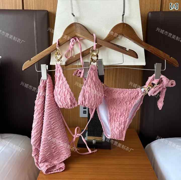水着 レディース セパレート ビキニ 3点セット バンドゥ 温泉 リゾート 旅行 欧米風 セクシー かわいい2