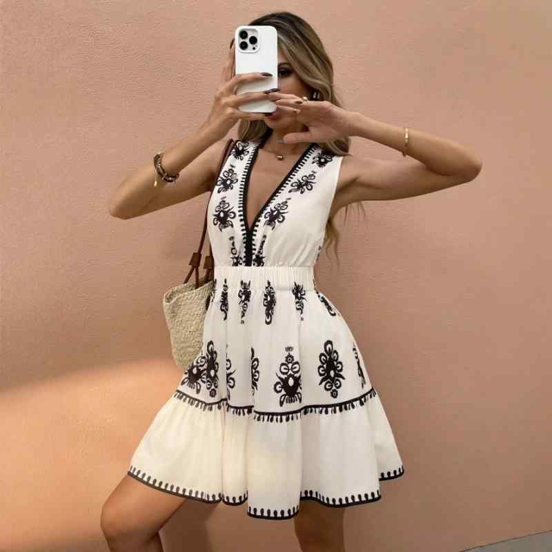 ワンピース レディース 春夏 花柄 パフスリーブ 襟付き フラワープリント カシュクール Aライン ウエスト切り替え きれいめ かわいい フェミニン エレガント パーティー お呼ばれ デート 旅行