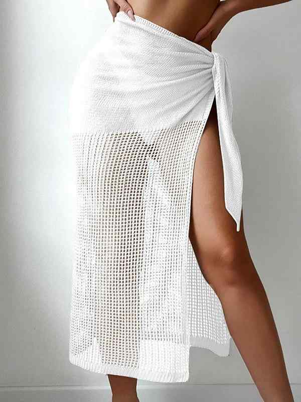 水着 レディース セクシー ビーチ カバーアップ チュニック 透け感 镂空 绑带 サマー スカート 体型カ..