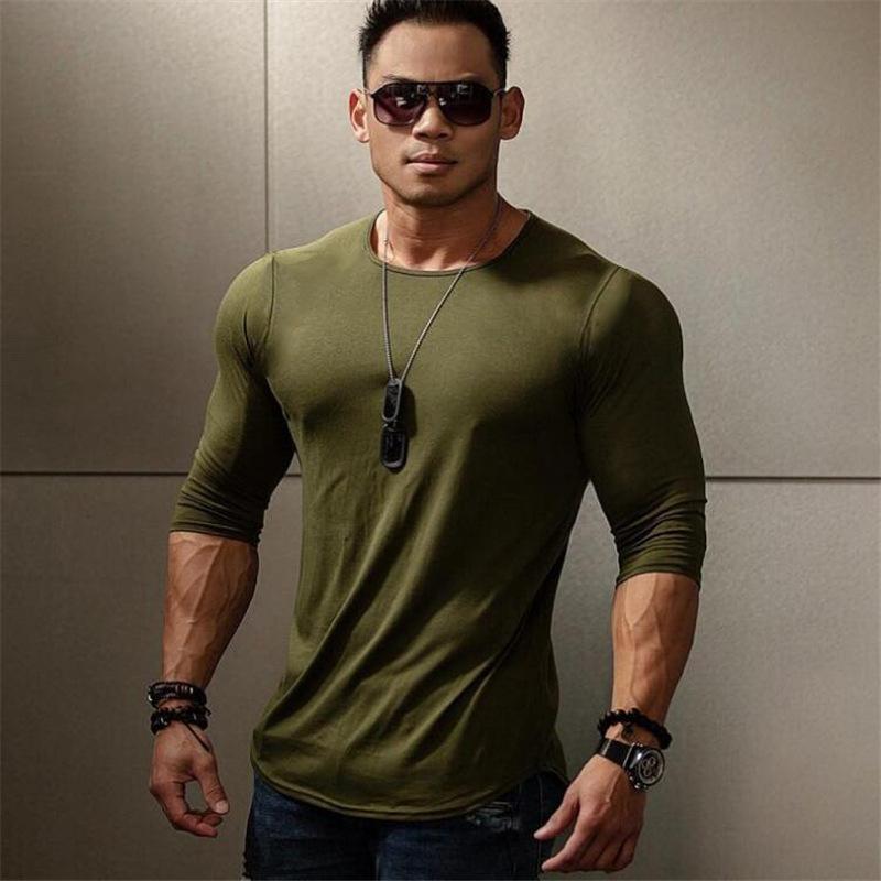 樂天商城 - Tシャツ メンズ 男性用 無地 長袖 コットン トップス 秋冬 スポーツ ウェア ファッション カジュアル トレーニング 普段使い 通気性 ストレッチ 伸縮性
