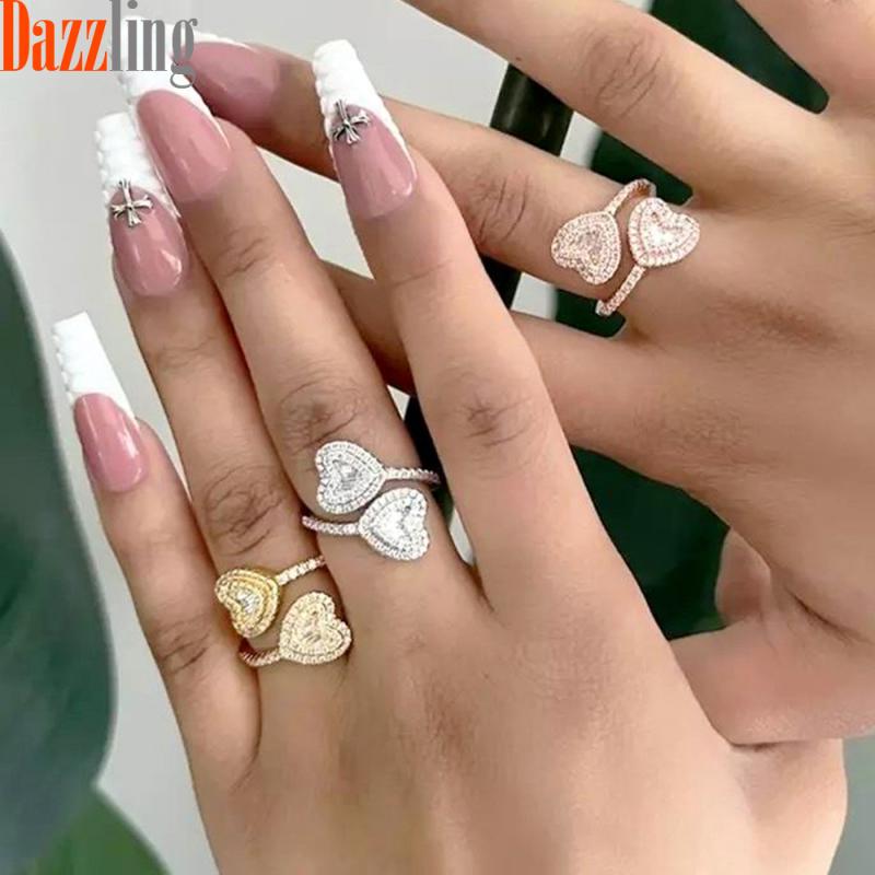 指輪 レディース リング ジルコニア スクエア ハート シルバー 電気メッキ加工 トレンド おしゃれ かわ..