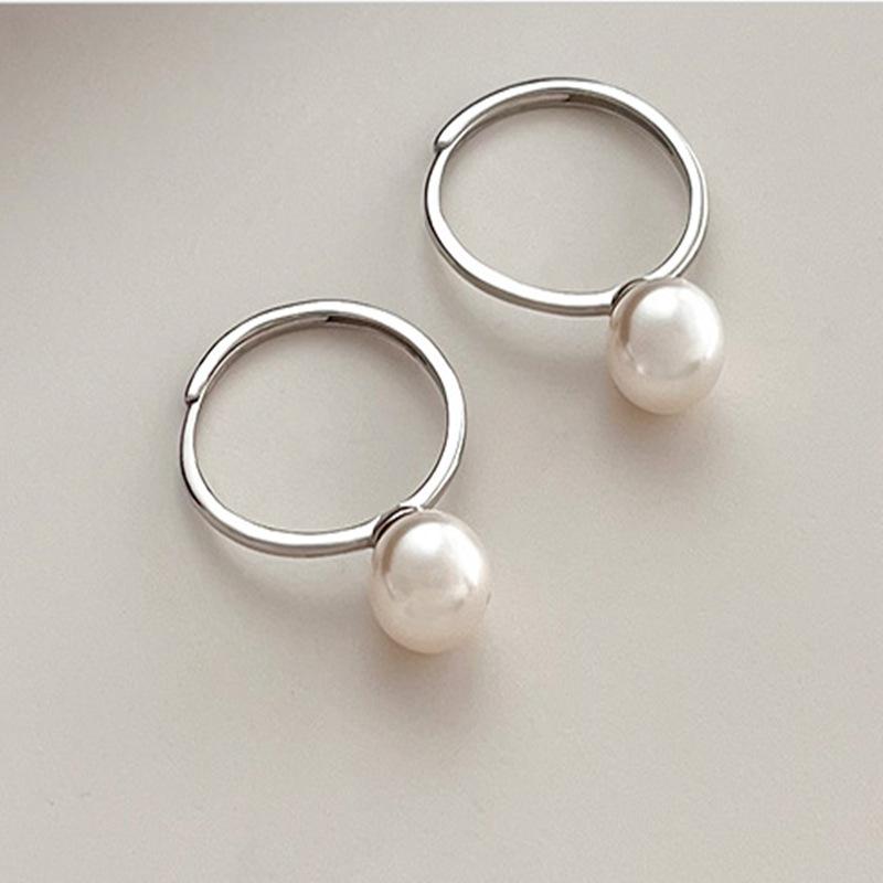 指輪 レディース シルバー925 パール リング デザイン おしゃれ シンプル フリーサイズ