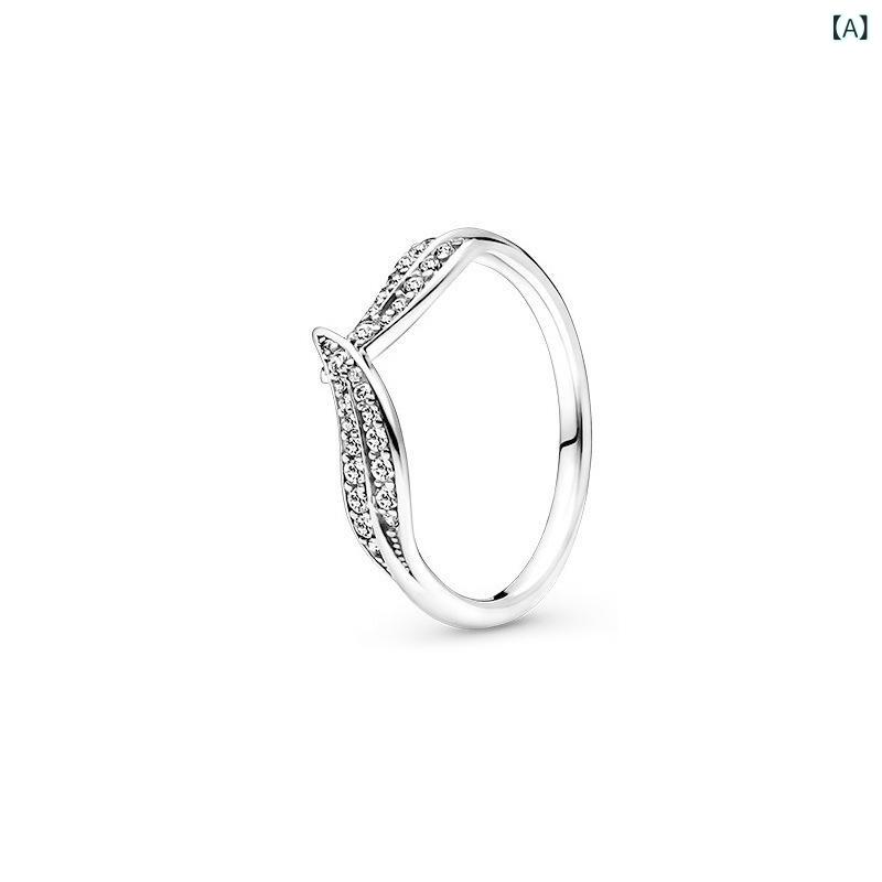 指輪 レディース S925 シルバー 三連リング 交差 キラキラ シンプル ペアリング アクセサリー