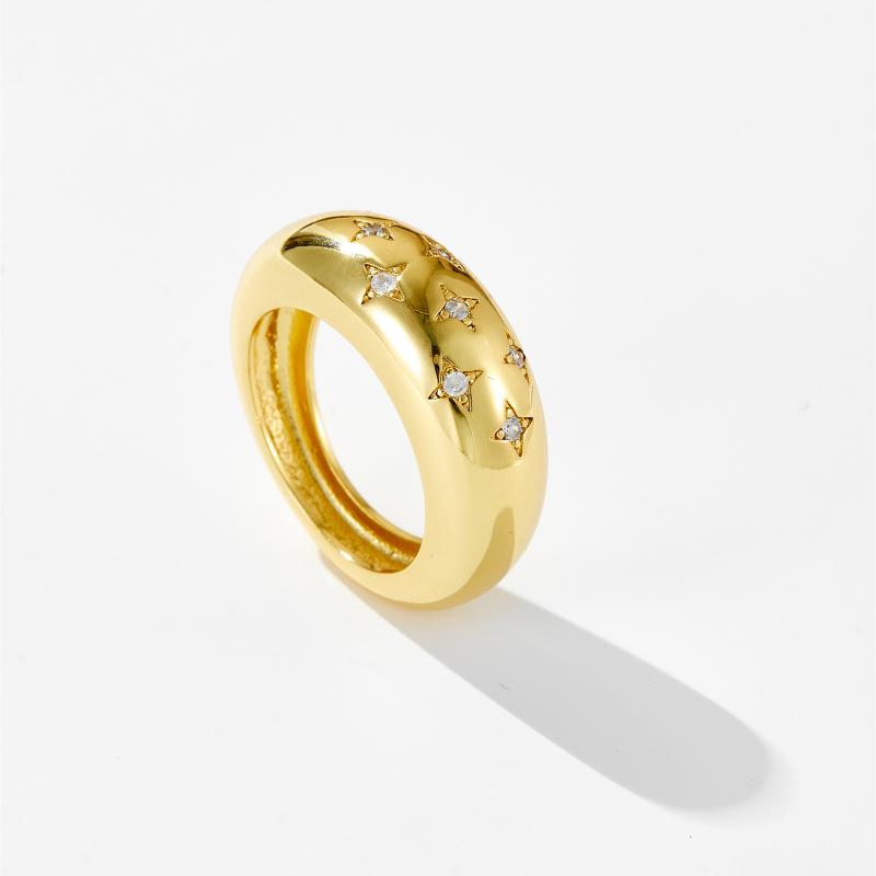 指輪 レディース 軽奢風 ファッションリング ジルコニア 五芒星 スターモチーフ 高見え 高見えアクセサリー 食指リング