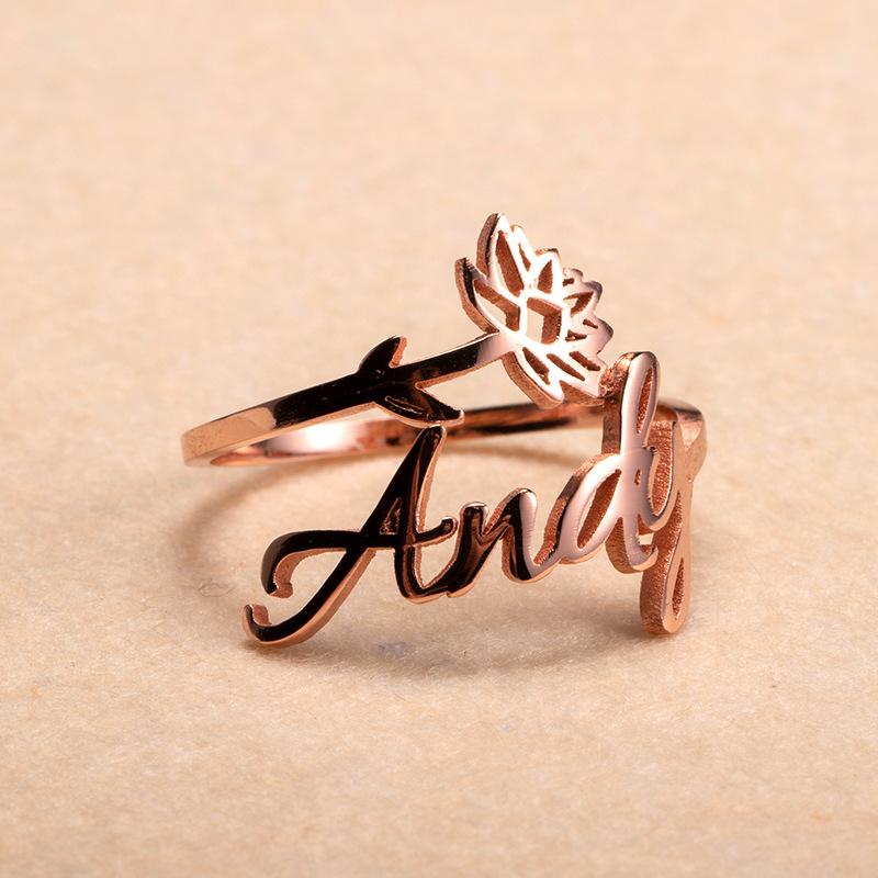 指輪 ファッション 生まれ月 花 バースデー 花 名前 アルファベット リング2