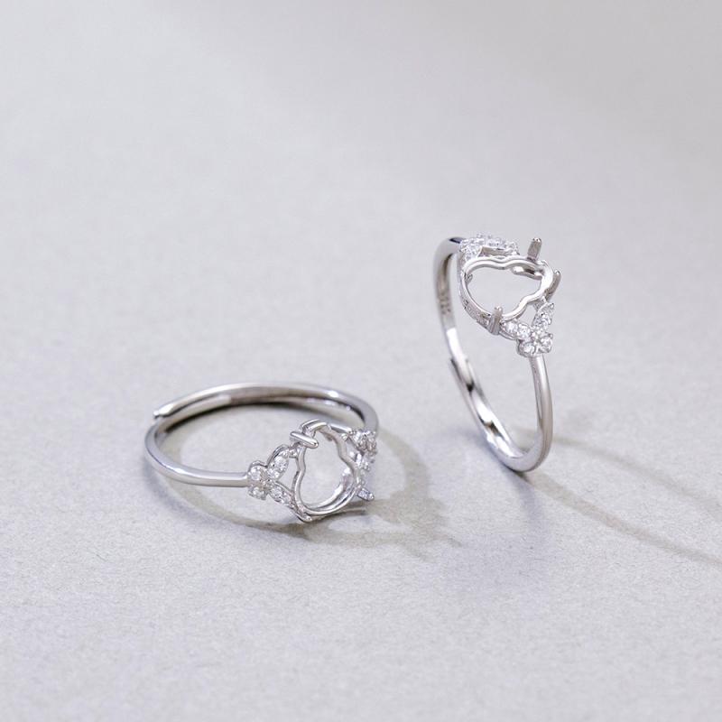 指輪 シルバー925 プラチナメッキ たまご型 フリーサイズ 調節可能 エレガント ファッション ラグジュアリー