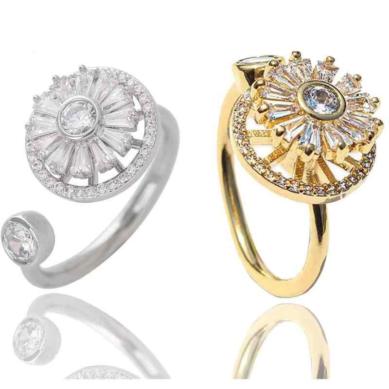 指輪 レディース S925 シルバー 回転 クローバー アマゾン フリーサイズ 調節可能 抗不安 幸運 ラッキーアイテム リング