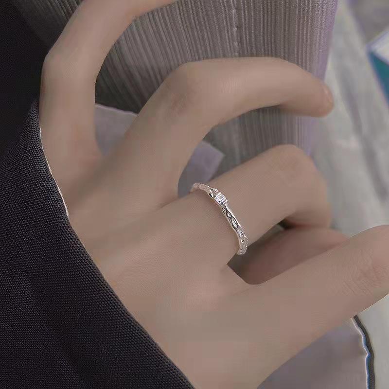 指輪 レディース irregular ジルコニア テクスチャ 電気メッキ加工 シルバー アクセサリー 高級感 調整可能