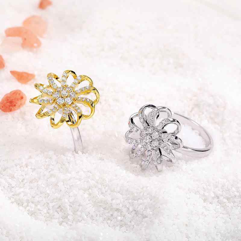 指輪 レディース アクセサリー 回転可能 電気メッキ加工 ジルコニア おしゃれ かわいい2