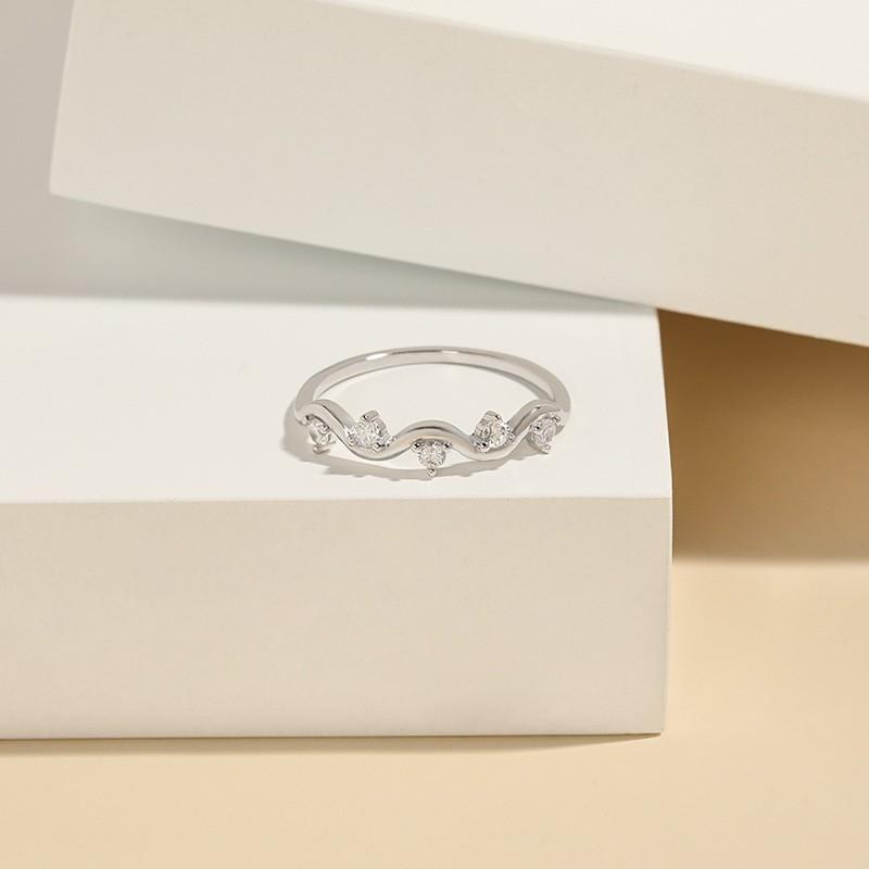 Other , Materials - 指輪 シルバー925 レディース ファッションリング シルバーリング ジルコニア 波 ウェーブ 蔓草風 925銀製 S925 銀 指輪 アレルギー対応 ご褒美 プレゼント ギフト