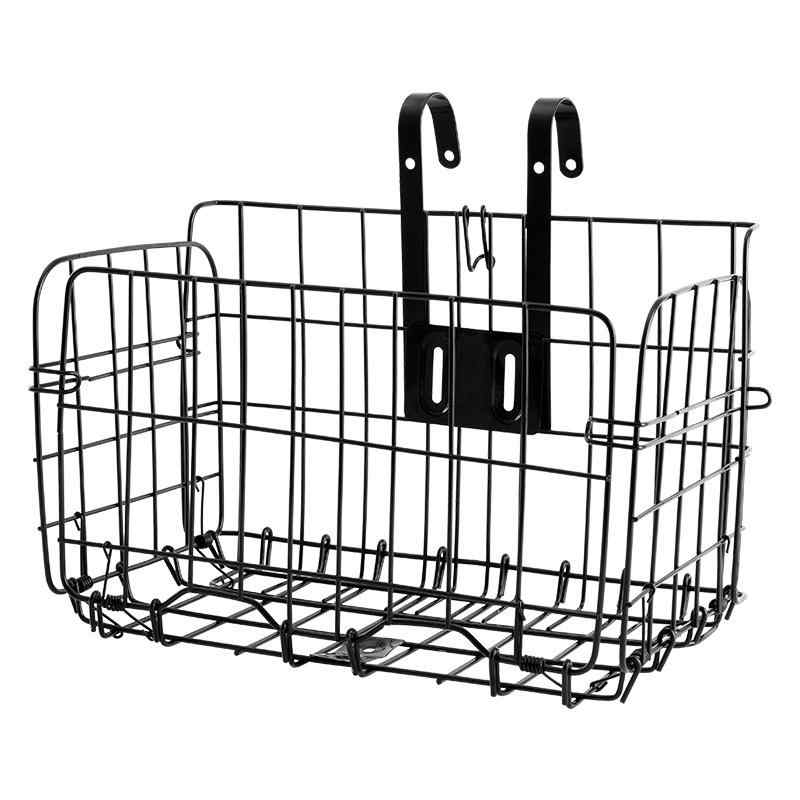 自転車用前かご 後付け 荷台 買い物かご ペットキャリー 極太スチール製 大容量 折りたたみ式 リアキャリア2