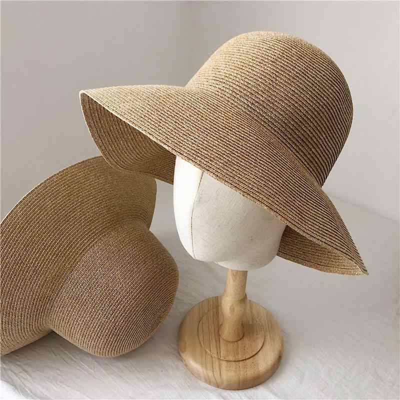 麦わら帽子 レディース 大判 日焼け止め 帽子 レトロ つば広 ハット 折りたたみ 漁夫帽 旅行 ビーチ2