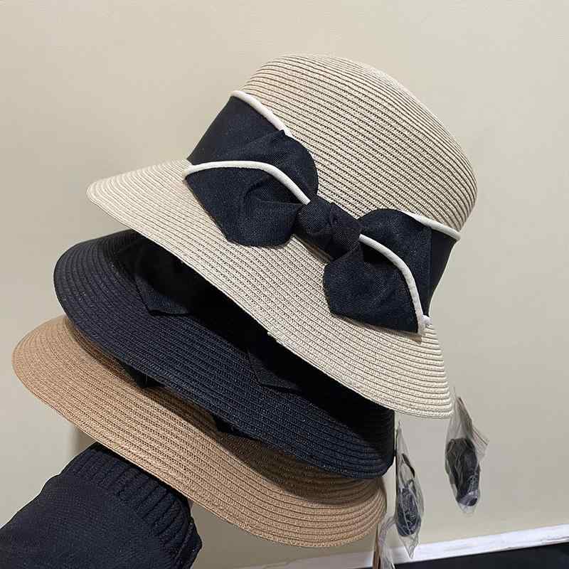 麦わら帽子 レディース 春夏 折りたたみ 蝶結び 漁夫帽 UVカット 紫外線対策 日よけ ワイドブリム つば広 ビーチハット サマーハット2