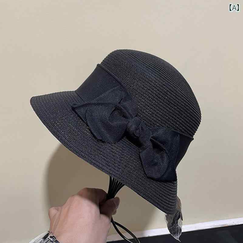 麦わら帽子 レディース 春夏 折りたたみ 蝶結び 漁夫帽 UVカット 紫外線対策 日よけ ワイドブリム つば広 ビーチハット サマーハット2 2