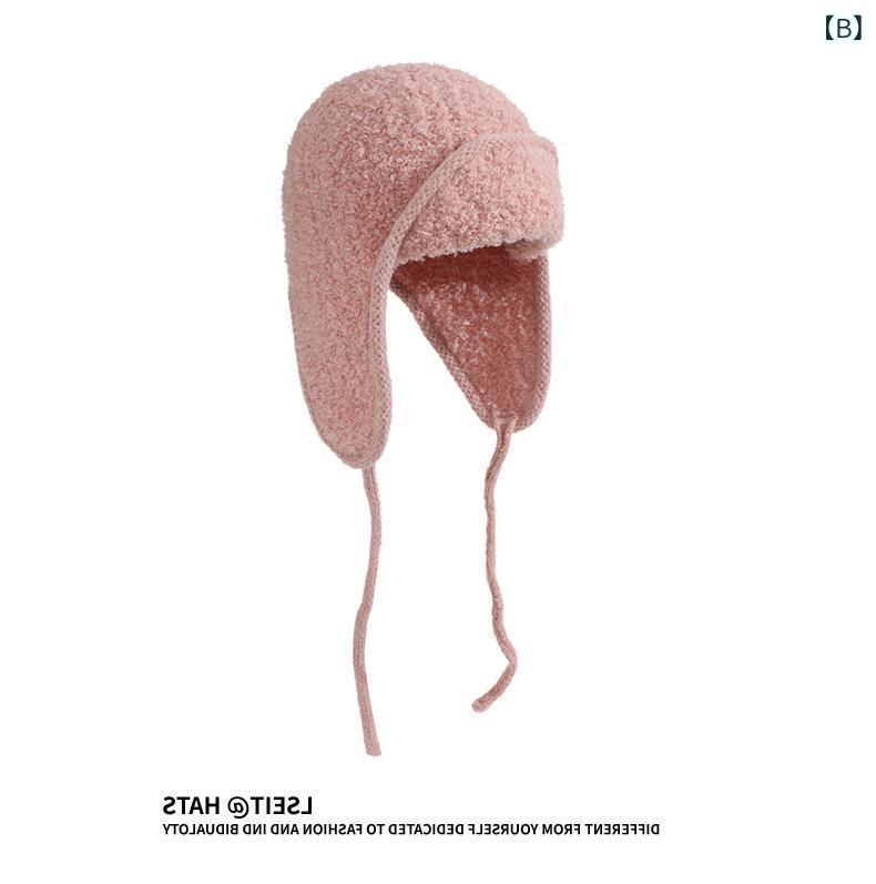 ニット帽 レディース 秋冬 暖かい 防寒 耳あて付き フライトキャップ スキー帽 かわいい 韓国風