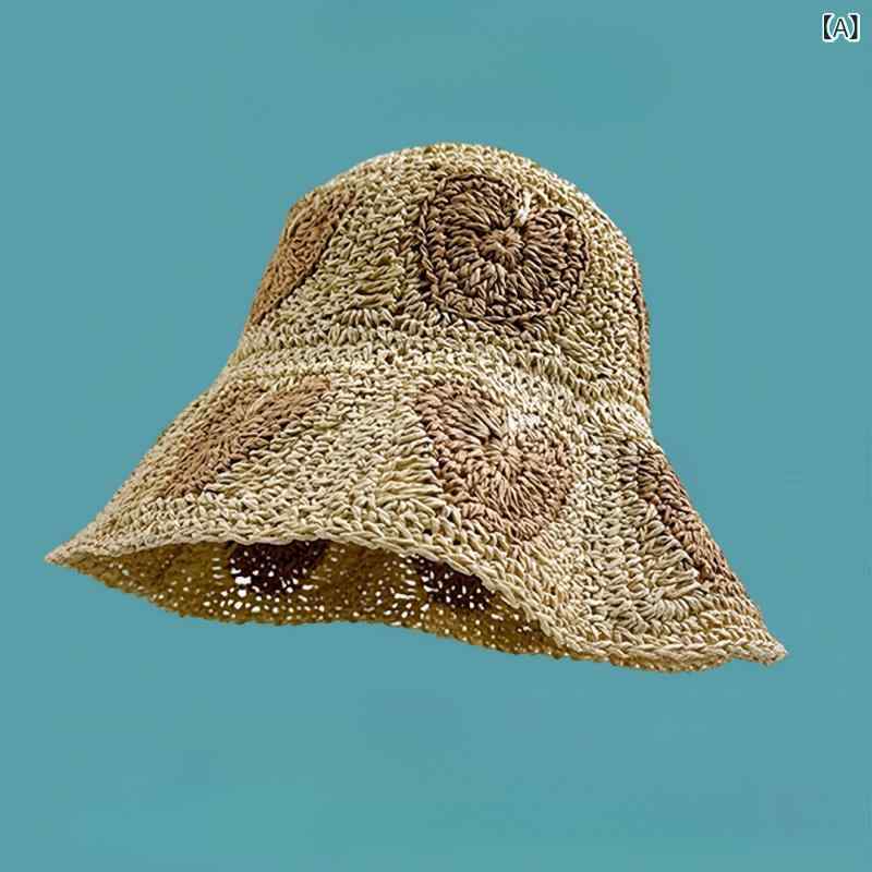 麦わら帽子 レディース 大つば 折りたたみ 遮顔 日焼け防止 草編み ハット かわいい 春夏 UVカット 紫外線対策 旅行用2