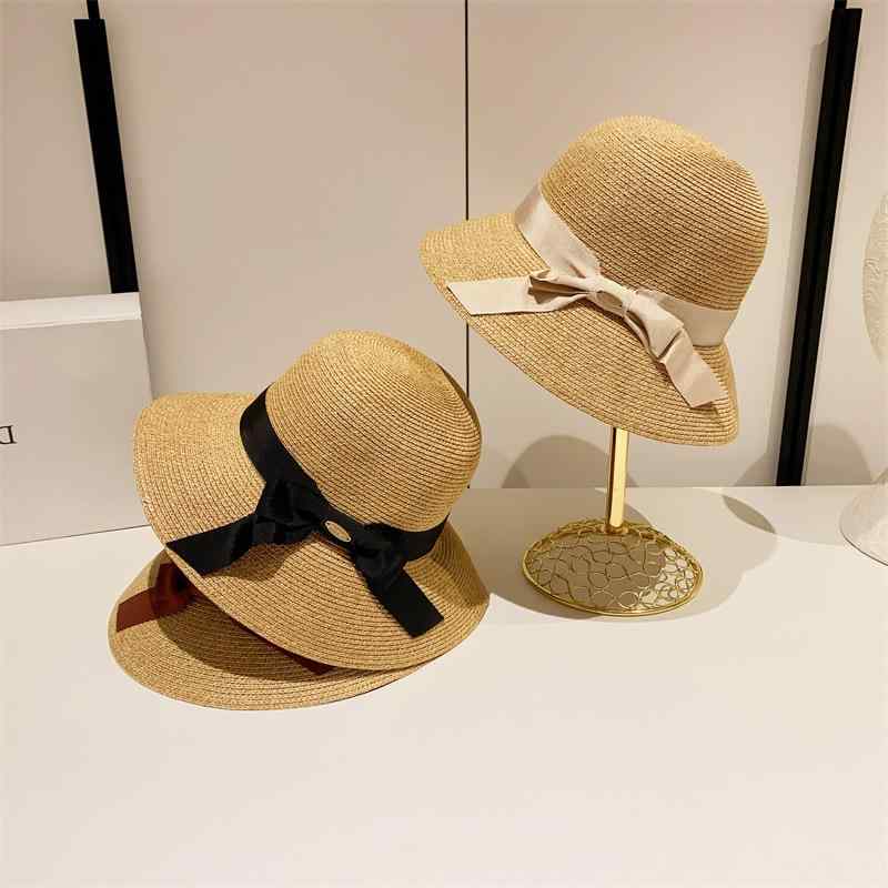 麦わら帽子 レディース 大檐帽 折りたたみ 日焼け防止 UVカット 帽子 ハット ビーチ 海水浴 紫外線対策 おしゃれ かわいい 上品2