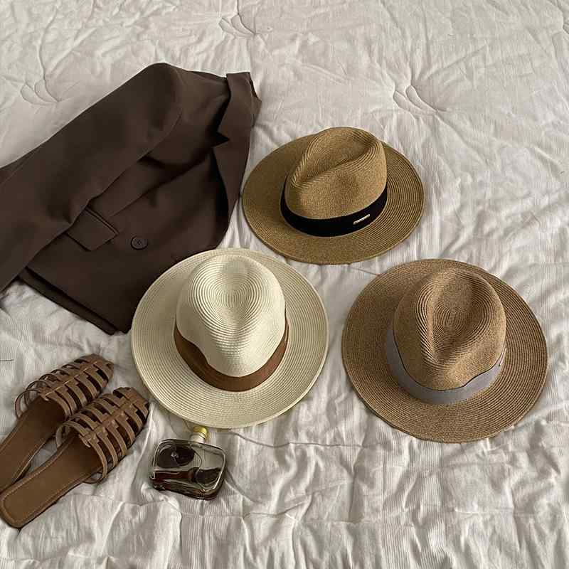 麦わら帽子 レディース パナマ帽 夏用 日よけ帽子 小顔効果 ウェスタン カウボーイハット 旅行用 おしゃれ かわいい2