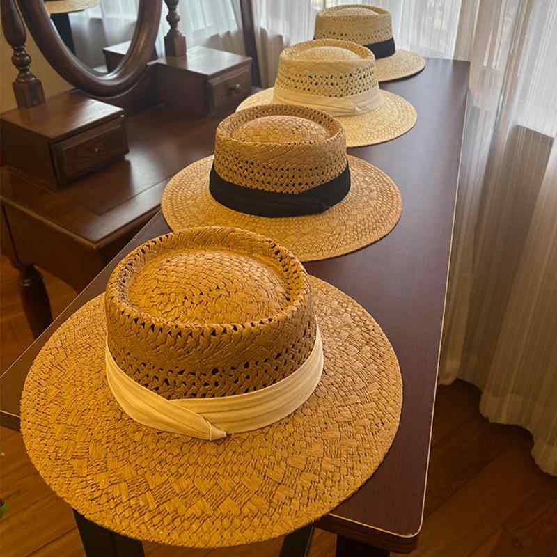 麦わら帽子レディース春夏UVカット遮光日よけ帽子ハット