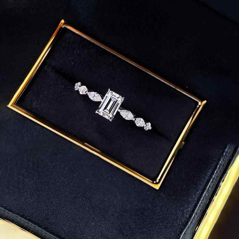 指輪 レディース シルバー925 スクエア ジルコニア シンプル ファッションリング おしゃれ 高級感 女性用 指輪