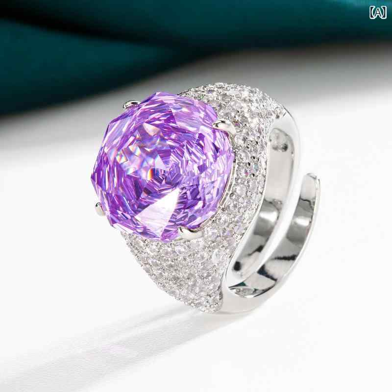 指輪 レディース アクセサリー ジルコニア 鍍金 ローズ カット 彩宝 气质 复古