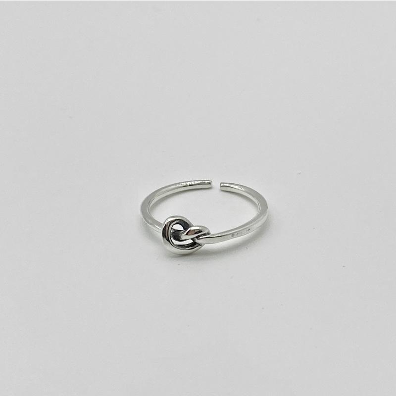 指輪 レディース シルバー925 結び目 レトロ 調整可能 トレンド ヒップホップ風 個性的 アクセサリー