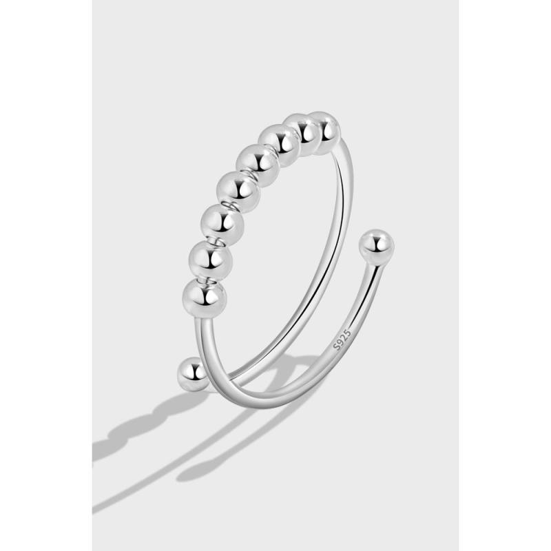 指輪 レディース S925 シルバー 回転可能 減圧 不安解消 調節可能 リング クロスボーダー アクセサリー