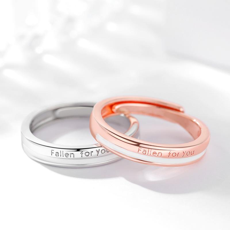 指輪 ペアリング S925 シルバー リング カップル イニシャル アニバーサリー 森ガール 学生 サイズ調整..