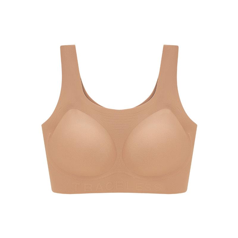 ファンデーション レディース ブラジャー ノンワイヤー 夏 薄型 一体型 背中見せ インナー 響きにくい ずれにくい 通気性