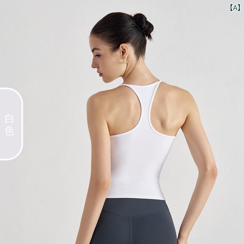 スポーツブラ レディース ヨガブラ キャミソールタイプ カップ付き 運動用インナー 細ストラップ 大胸 揺れない フィットネス ウェア 吸湿速乾 スポブラ