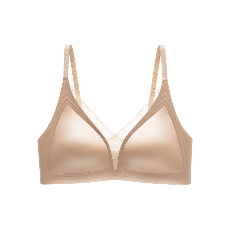 ファンデーション レディース インナー 無縫製 シームレス ブラジャー 三角ブラ ソフトワイヤー入り ずれにくい 垂れ防止 響きにくい