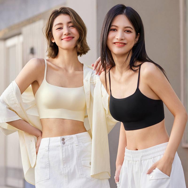 ブラジャー レディース 美背 インナー パッド付き 一体型 無縫製 響かない ずれにくい Tシャツブラ ひびきにくい ベージュ