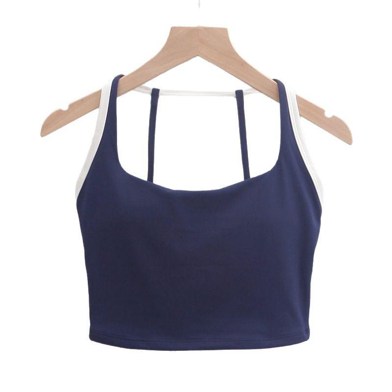 ヨガウェア レディース キャミソール 一体型 パッド入り 耐震 揺れない スポーツブラ ランニング フィットネス ピラティス 接触冷感 吸湿速乾 切り替え