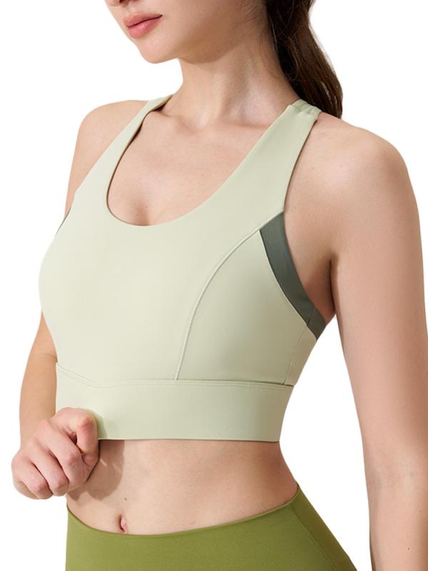 ヨガウェア レディース スポーツブラ 一体型 パッド 無縫製 ホック付き 揺れない スポブラ cross背中 美背 高強度 トレーニング ランニング ピラティス フィットネス