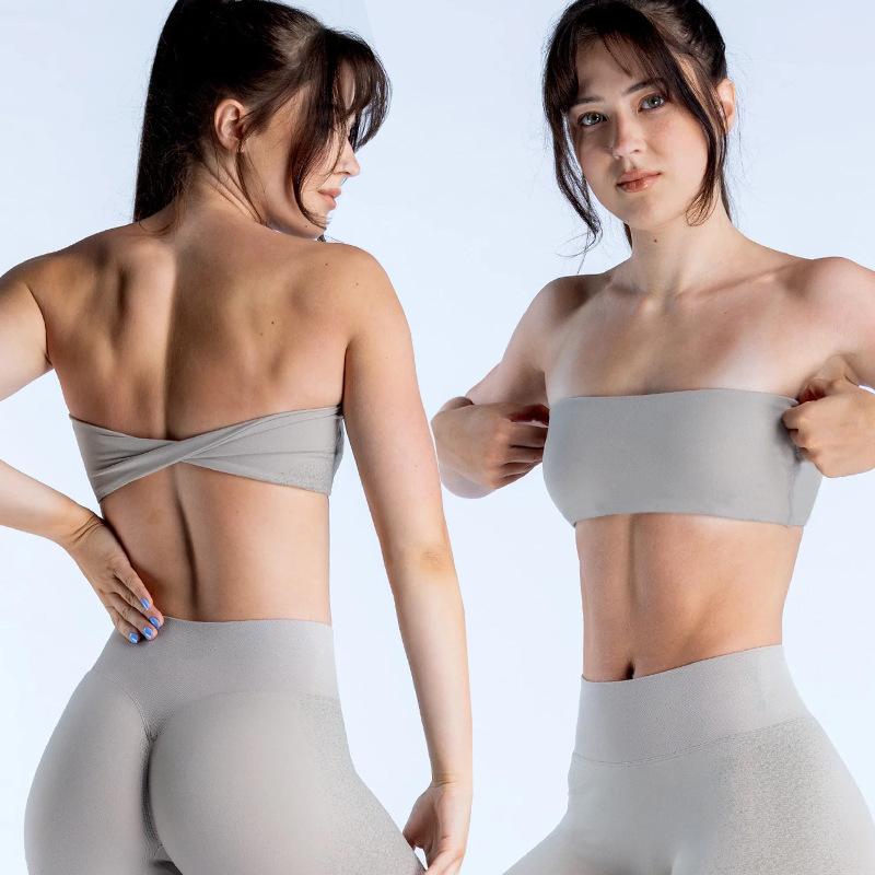 スポーツブラ レディース ヌードブラ 快適 ノンワイヤーブラ ストラップレスブラ 防滑 吸汗速乾 揺れない ランニング ヨガ フィットネス