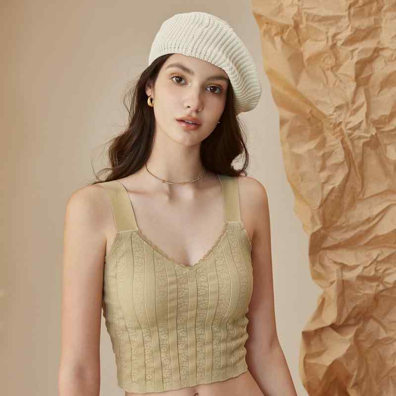 タンクトップ レディース 肌に優しい 快適 ノンワイヤー ブラ 一体型 トップス インナー レイヤード ストレッチ 伸縮性 リラックス 部屋着 ルームウェア