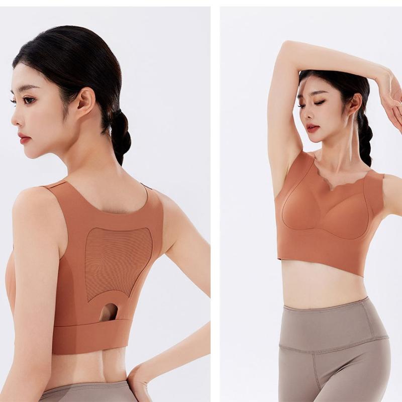 スポーツブラ レディース 揺れない 一体型 ノンワイヤー ヨガ ウェア ランニング フィットネス 全罩杯 安定 サポート 吸汗速乾