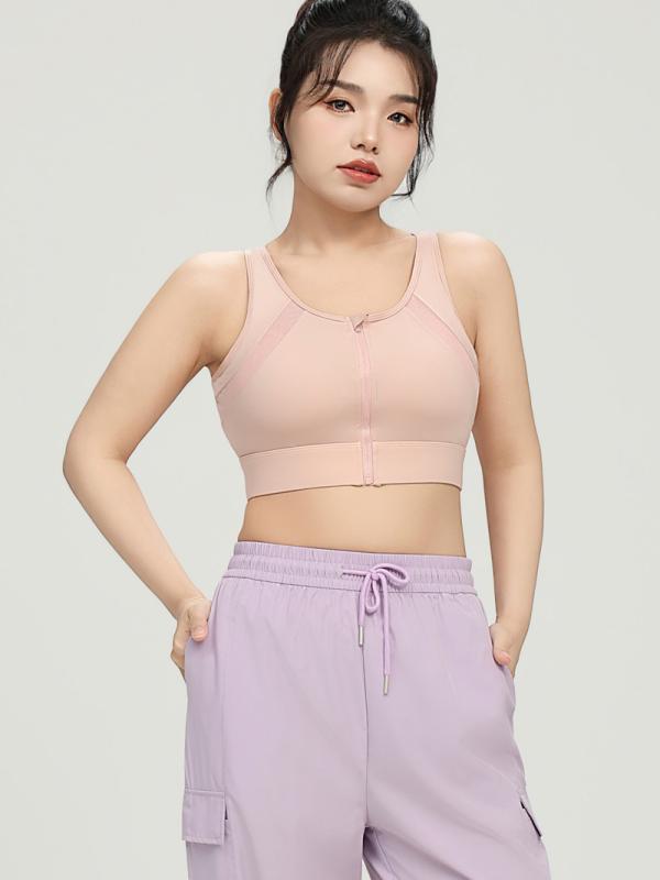 スポーツブラ 一体型 ヨガ タンクトップ ランニング フィットネス 揺れない 前開き ジム 運動用 吸汗速乾